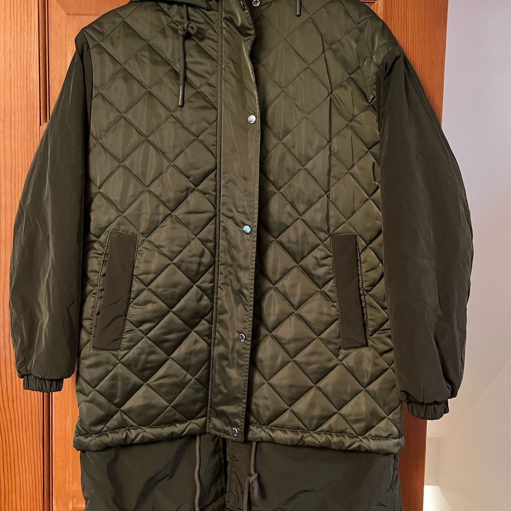 Fashion Nova Olive Quilted Puffer Jacket